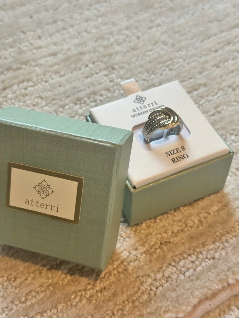 Atterri Two-Tone  Ring - Silver and Gold (Size 8) looks like a name brand ring - Picture 2 of 5